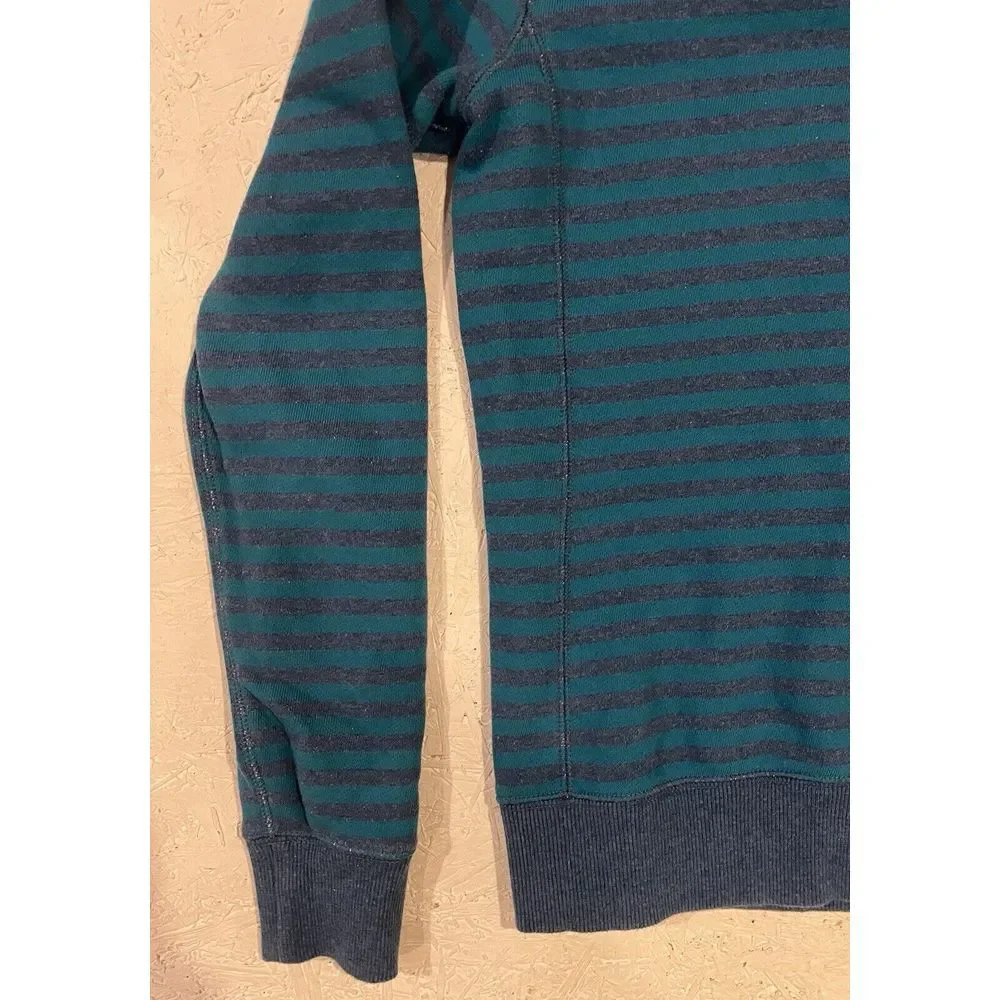 Nike The Athletic Dept Sweatshirt M Retro Stripe Crew Neck Blue Teal Athleisure‎